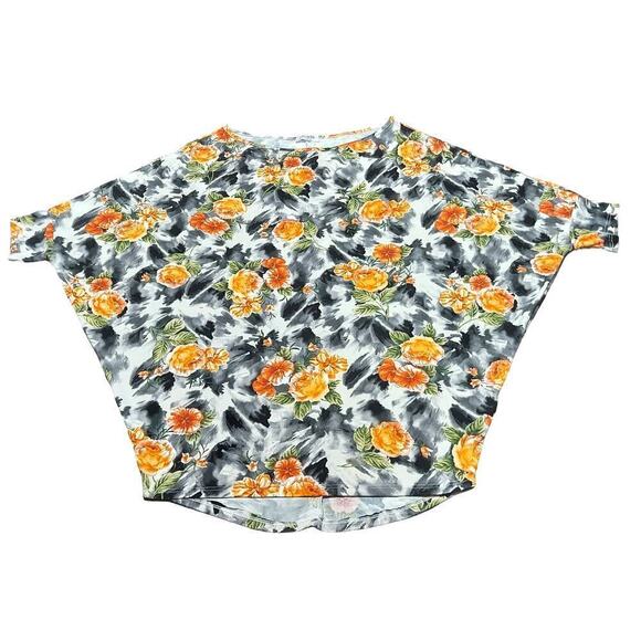 Frumos Women's Autumn Floral Print Batwing Tunic Top - Picture 3 of 6